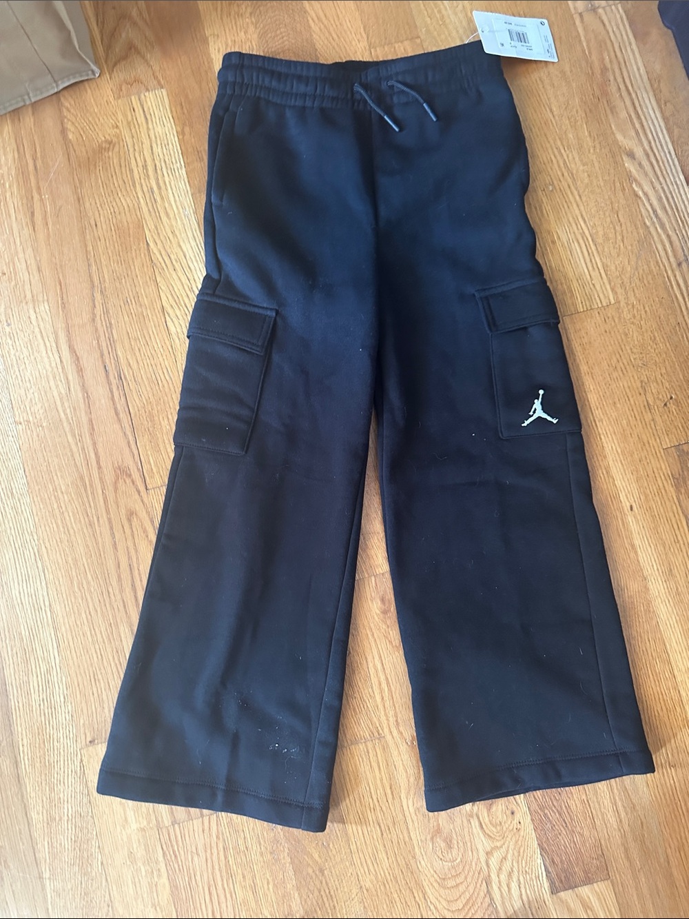 NWT Jordan Kids Black Cargo Sweatpants with Jumpman Logo